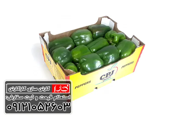 بسته بندی فلفل دلمه با کارتن تلسکوپی